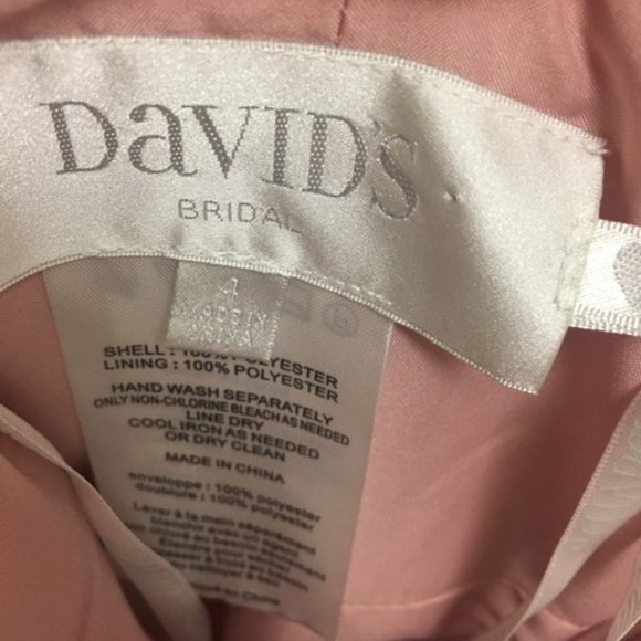 David's Bridal Chiffon Dress With Pleated Bodice - Picture 2 of 4